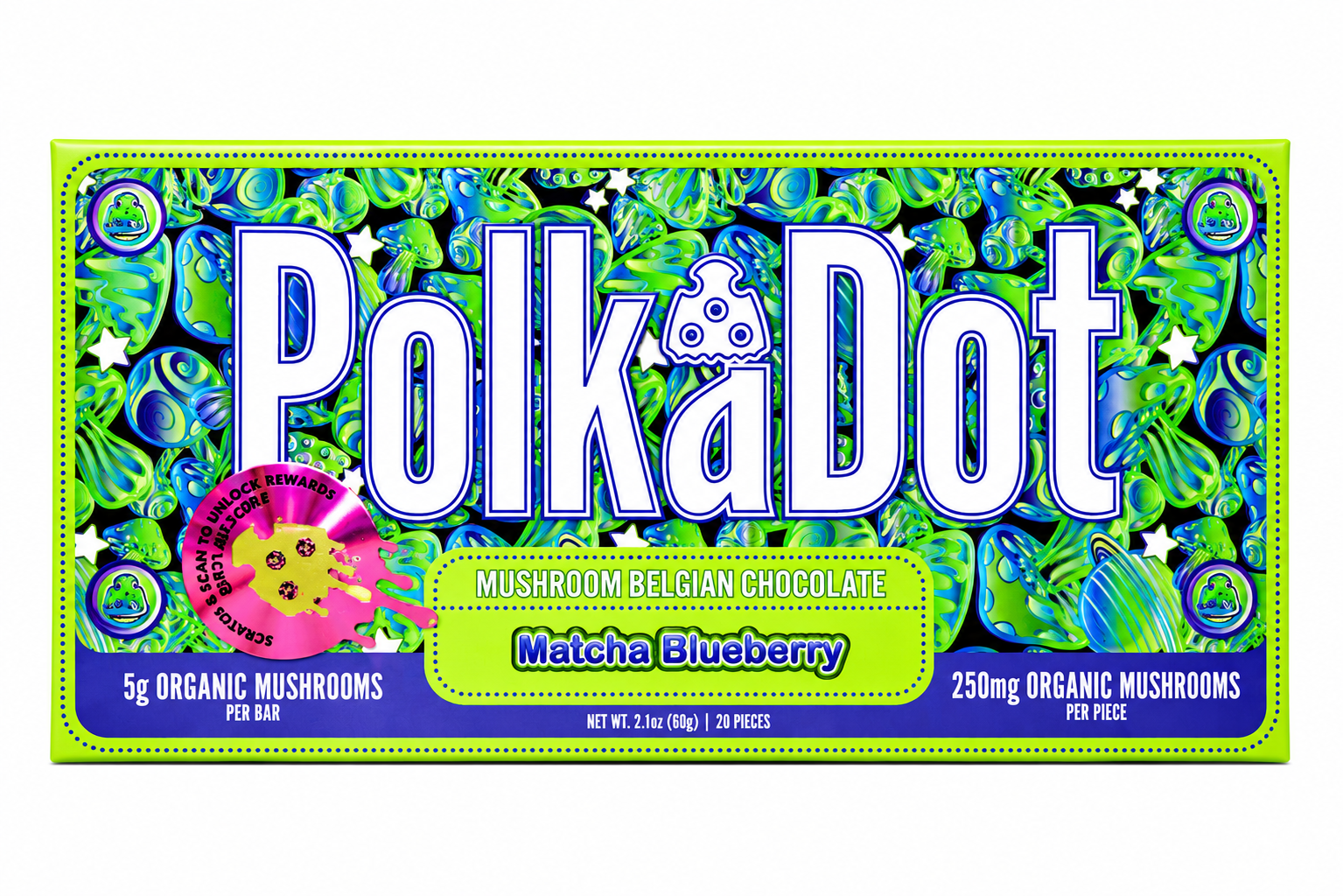 Polka Dots Magic Chocolate (5g) - Matcha Blueberry