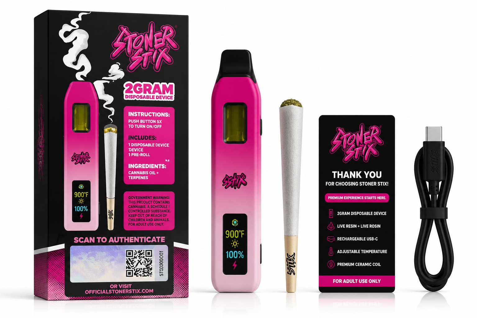 Stoner Stix Dispo (2g) - Pink Cocaine - Image 2